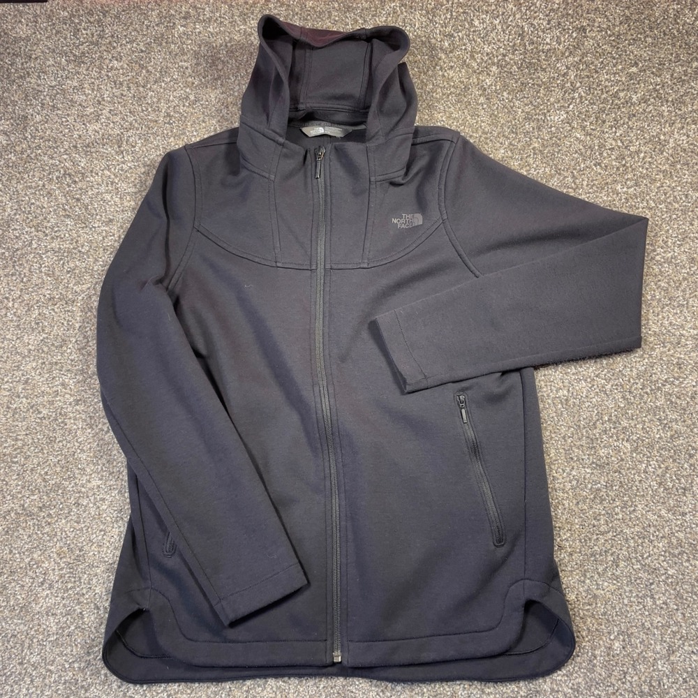 The North Face Womens Medium Black Softshell Jacket Hooded Full Zip Athletic